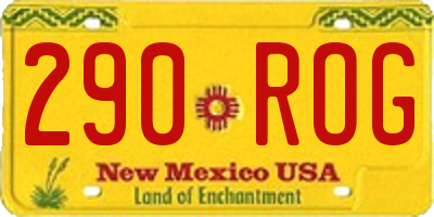 NM license plate 290ROG