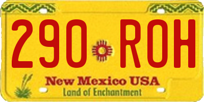 NM license plate 290ROH