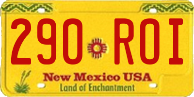 NM license plate 290ROI