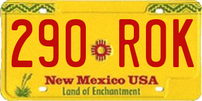 NM license plate 290ROK