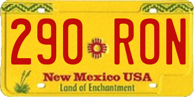 NM license plate 290RON
