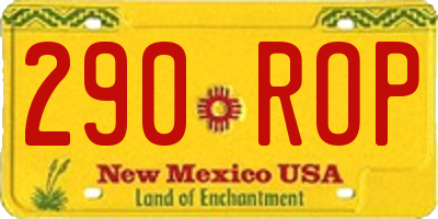 NM license plate 290ROP