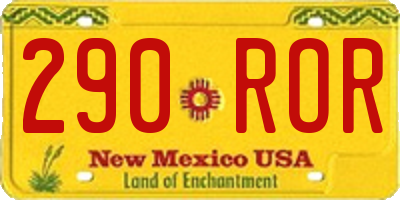 NM license plate 290ROR