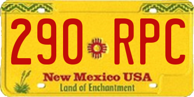 NM license plate 290RPC