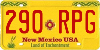 NM license plate 290RPG