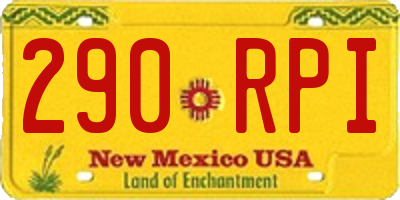 NM license plate 290RPI