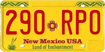 NM license plate 290RPO