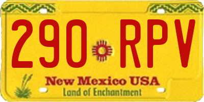 NM license plate 290RPV
