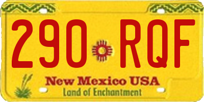 NM license plate 290RQF