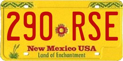 NM license plate 290RSE