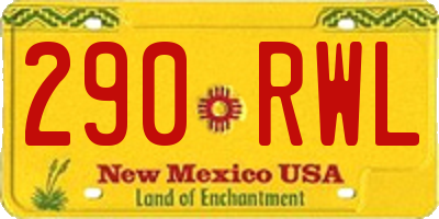 NM license plate 290RWL