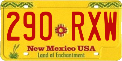 NM license plate 290RXW
