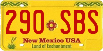 NM license plate 290SBS
