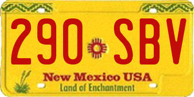 NM license plate 290SBV