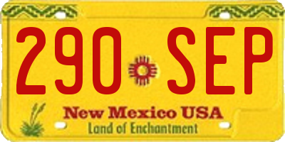 NM license plate 290SEP