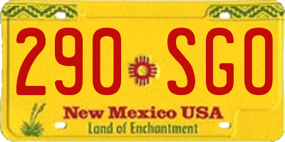 NM license plate 290SGO