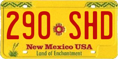 NM license plate 290SHD