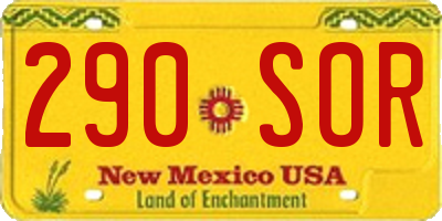 NM license plate 290SOR