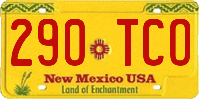 NM license plate 290TCO