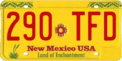 NM license plate 290TFD