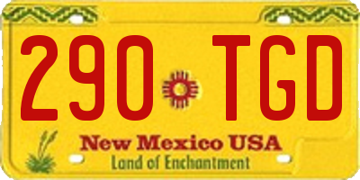 NM license plate 290TGD