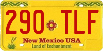 NM license plate 290TLF