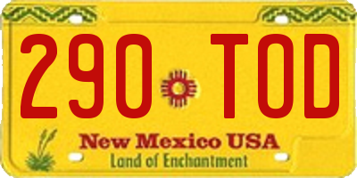NM license plate 290TOD