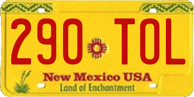 NM license plate 290TOL