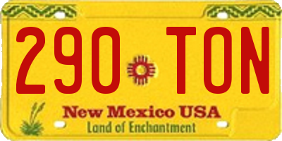NM license plate 290TON