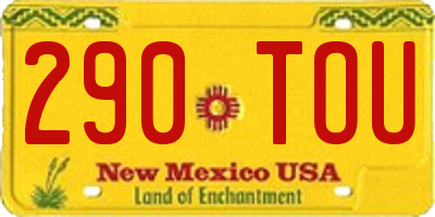 NM license plate 290TOU