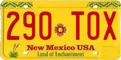 NM license plate 290TOX