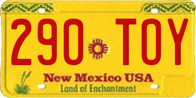NM license plate 290TOY