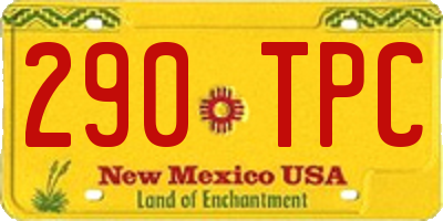 NM license plate 290TPC