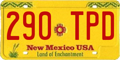 NM license plate 290TPD