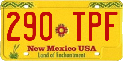 NM license plate 290TPF