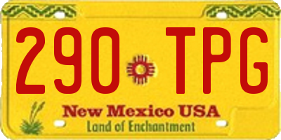 NM license plate 290TPG
