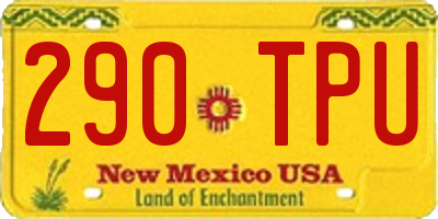 NM license plate 290TPU