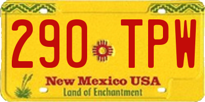 NM license plate 290TPW