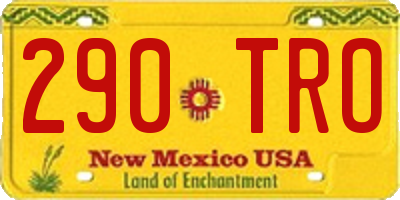 NM license plate 290TRO