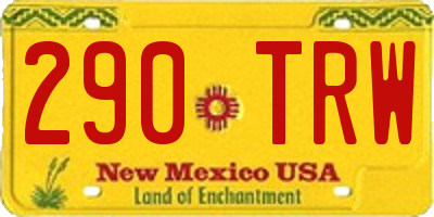 NM license plate 290TRW