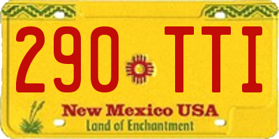 NM license plate 290TTI