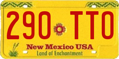 NM license plate 290TTO