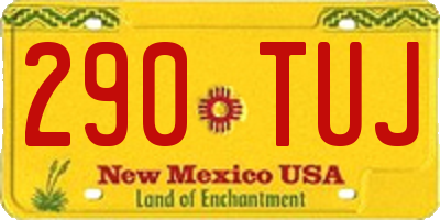 NM license plate 290TUJ