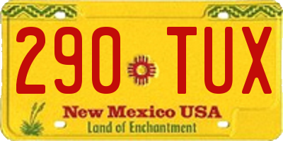 NM license plate 290TUX