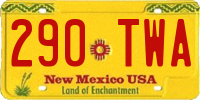 NM license plate 290TWA