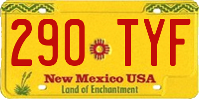 NM license plate 290TYF