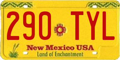NM license plate 290TYL