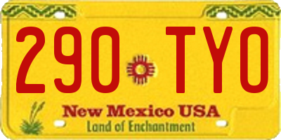 NM license plate 290TYO