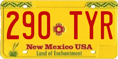 NM license plate 290TYR