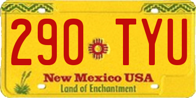 NM license plate 290TYU